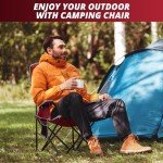 SAILARY Mesh Folding Camping Chairs, Oversized Portable Outdoor Chairs, Weight Capacity 325 lbs with Cup Holder, Storage Pocket, Carry Bag Red