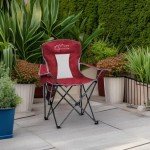 SAILARY Mesh Folding Camping Chairs, Oversized Portable Outdoor Chairs, Weight Capacity 325 lbs with Cup Holder, Storage Pocket, Carry Bag Red