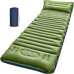 Myxslop Camping Sleeping Pad, Thick 5 Inch Camping Mat with Pillow Built-in Foot Pump Ultralight Inflatable Sleeping Pads for Camping, Backpacking, Hiking, Tent