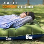 Myxslop Camping Sleeping Pad, Thick 5 Inch Camping Mat with Pillow Built-in Foot Pump Ultralight Inflatable Sleeping Pads for Camping, Backpacking, Hiking, Tent