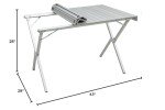 ALPS Mountaineering Folding Camping Table with Smooth Easy-to-Clean Roll Top and Sturdy and Lightweight Aluminum X Frame, Shoulder Carry Bag, Regular, Silver - New