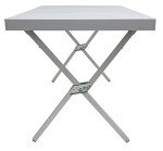 ALPS Mountaineering Folding Camping Table with Smooth Easy-to-Clean Roll Top and Sturdy and Lightweight Aluminum X Frame, Shoulder Carry Bag, Regular, Silver - New