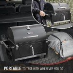 Royal Gourmet CD1519 Portable Charcoal Grill with Warming Rack, Tabletop Charcoal Grill with 303 Sq. In Cooking Area for Outdoor Camping and Picnic Grilling, Black