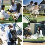 Myxslop Camping Sleeping Pad, Thick 5 Inch Camping Mat with Pillow Built-in Foot Pump Ultralight Inflatable Sleeping Pads for Camping, Backpacking, Hiking, Tent