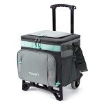 TOURIT 50-Can Collapsible Rolling Cooler Leakproof Insulated Soft Cooling Bag with Wheels and All-Terrain Cart for Beach, Camping, Patio Travel, Outdoor, Ball Fields
