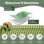 Pretyw Double Sleeping Pad for Camping - Ultralight Camping Mattress with Pillow, Built-in Foot Pump, Compact Inflatable 2-Person Portable Mat for Backpacking, Hiking, Car Traveling, Beach, Tent