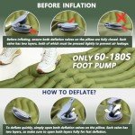 Pretyw Double Sleeping Pad for Camping - Ultralight Camping Mattress with Pillow, Built-in Foot Pump, Compact Inflatable 2-Person Portable Mat for Backpacking, Hiking, Car Traveling, Beach, Tent