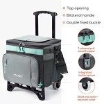 TOURIT 50-Can Collapsible Rolling Cooler Leakproof Insulated Soft Cooling Bag with Wheels and All-Terrain Cart for Beach, Camping, Patio Travel, Outdoor, Ball Fields