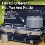 FineFlame 3-Burner Propane Camping Stove 19800 BTUs, Portable Camp Stove with 3 Adjustable Burners and Push-Button Instant Ignition, Portable Camping Grill, Built-in Carrying Handle