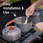 FineFlame 3-Burner Propane Camping Stove 19800 BTUs, Portable Camp Stove with 3 Adjustable Burners and Push-Button Instant Ignition, Portable Camping Grill, Built-in Carrying Handle