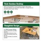 KingCamp Adjustable Height Folding Table, 4-Fold Bamboo Camping Outdoor Portable RV Camp Table with Carry Bag for Outdoor Car Backyard Picnic Tailgating Beach