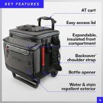 Titan by Arctic Zone Deep Freeze 60 (50+10) Can Wheeled Cooler - Collapsible Rolling Cooler with Wheels and All-Terrain Cart, Sharkskin Gray