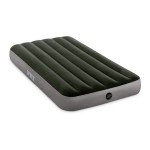 Intex 64762E Dura-Beam Standard Downy Air Mattress: Fiber-Tech – Full Size – Built-in Foot Pump – 10in Bed Height – 600lb Weight Capacity
