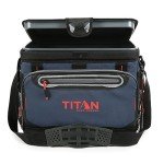 Titan by Arctic Zone Deep Freeze Cooler - 30 Can Zipperless Hardbody Cooler - Deep Freeze Insulation, HardBody Liner, and SmartShelf - Navy Blue