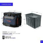 Titan by Arctic Zone Deep Freeze Cooler - 30 Can Zipperless Hardbody Cooler - Deep Freeze Insulation, HardBody Liner, and SmartShelf - Navy Blue
