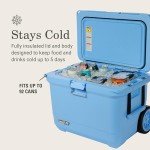 Coleman Pro 55qt Wheeled Ultra-Light Premium Hard Cooler, Extra-Thick Insulation Keeps Ice up to 5 Days, 92-Can Capacity, Heavy-Duty Wheels