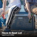 WEIZE Ultra-Light Hard Cooler, 55-Quart Insulated Ice Chest with Bottle Opener, Keeps Cold up to 7 Days for Camping, Fishing, Beach, 30% Lighter Than Standard Coolers, Gery