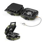 Naturehike 2 Burner Folding Camping Stove with Griddle, Portable Camp Isobutane Gas Stove with 16000 BTU Adjustable Burners & Piezo Ignition