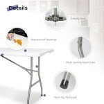 Byliable Folding Table 6ft Portable Heavy Duty Plastic Fold-in-Half Utility Foldable Table Plastic Dining Indoor Outdoor for Camping, Picnic and Party, White