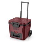 Ninja | Cooler | FrostVault 30QT Cooler with Wheels | Insulated with Temp Dry Storage Drawer | Keeps Ice Cold for Days | for The Beach, Camping, Picnics & More | Canyon Red | FB230MR