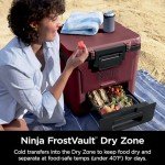 Ninja | Cooler | FrostVault 30QT Cooler with Wheels | Insulated with Temp Dry Storage Drawer | Keeps Ice Cold for Days | for The Beach, Camping, Picnics & More | Canyon Red | FB230MR