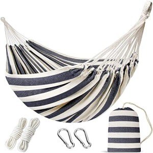 INNO STAGE Double Hammock - 2 Persons Portable Hanging Camping Bed, Blue, 118.3"L x 63"W, 350Lbs Capacity, Polyester, Supports Up to 350 lbs
