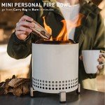 Solo Stove Mesa XL, 7 Inch Tabletop Fire Pit with Stand - Smokeless, Stainless Steel Fire Pit for Camping, Outdoor & Patio- Wood Burning or Pellet Fueled Portable Bonfire, 2.3lbs, Ash