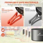 Sportneer Camping Cookware, Non-Stick Lightweight Pots Pan Set with Stainless Steel Cups Plates Forks Knives Spoons for Camping, Backpacking, Outdoor Cooking and Picnic