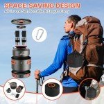 Sportneer Camping Cookware, Non-Stick Lightweight Pots Pan Set with Stainless Steel Cups Plates Forks Knives Spoons for Camping, Backpacking, Outdoor Cooking and Picnic