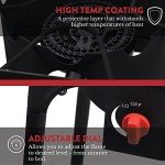 Gas One Propane Double Burner Two Burner Camp Stove with Windscreen Outdoor High Pressure Propane 2 Burner Adjustable PSI Regulator and 4ft Steel Braided Hose With Removable Legs