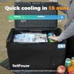 Setpower 12V Refrigerator 21 Quart Portable Freezer 50 Hours Backup Cooling,Electric Cooler for Vehicles Car Refrigerator 12V Portable Fridge for Car Camping Truck Van RV SUV Road Trip Travel RF20