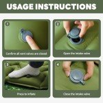 Kdti Double Inflatable Sleeping Pad for 2 Person - Ultralight Air Mattress with Built-in Foot Pump, Durable Waterproof Camping Pad for Couples, Backpacking, Hiking (Green)