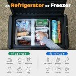 Setpower 12V Refrigerator 21 Quart Portable Freezer 50 Hours Backup Cooling,Electric Cooler for Vehicles Car Refrigerator 12V Portable Fridge for Car Camping Truck Van RV SUV Road Trip Travel RF20