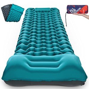 AKSOUL Camping Sleeping Pad with Pillow: Extra Thick 3.9 inch Ultralight Self Inflating Air Mat, Compact Lightweight Insulated Inflatable Sleep Mattress for Backpacking, Camp, Hiking, Tent