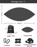 Sunyear Hammock Camping with Rain Fly Tarp and Net, Portable Camping Hammock Double Tree Hammock Outdoor Indoor Backpacking Travel & Survival, 2 Tree Straps,100% Waterproof Black Bundle