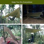 Sunyear Hammock Camping with Rain Fly Tarp and Net, Portable Camping Hammock Double Tree Hammock Outdoor Indoor Backpacking Travel & Survival, 2 Tree Straps,100% Waterproof Black Bundle