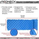 Redneck Convent RC Camping Sleeping Mat - 1.1lb Blue Inflatable Camping Pad with Pillow Backpacking Air Mattress Sleeping Bag Camp Pad