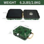 2025 Update Portable 2 Burner Propane Camping Stove with Barbecue Plate - 17200 BTU High Output, Two Adjustable Burners, Easy Carrying Handle & Inlet Gas Pipe (GREEN)