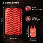KLYMIT Insulated Double V Inflatable Sleeping Pad | Thick, Lightweight, Easy to Inflate, Foldable Air Bed for Camping & Backpacking