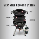Coleman 4-in-1 Portable Propane Camping Stove Includes Stove Wok Griddle & Grill; Camping Grill with Instastart Ignition Grease Tray & 7000 BTUs of Power for Tailgating Grilling