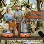 Cofiyard 20,000 BTUs 2 Burner Propane Camping Stove, Portable Folding Camp Stove with Adjustable Burners, Regulator and Carrying Bag, Dual Gas Stoves Easy Carrying Handle for Tailgating, Camping, BBQ