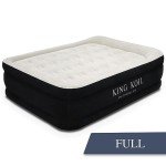 King Koil Luxury Full Size Plush Pillow Top Air Mattress with Built-in High-Speed Pump for Home, Camping & Guests 20" Inflatable Double High Blow Up Airbed, Durable, Waterproof, 1-Year Warranty