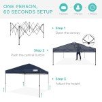 Best Choice Products 10x10ft 1-Person Setup Pop Up Canopy Tent Instant Portable Shelter w/ 1-Button Push, Case, 4 Weight Bags - Blue