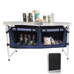 Camp Field Camping Folding Aluminum Table with Adjustable Legs for Outdoor Travel Beach, Backyards, BBQ, Party and Picnic Foldable Table