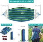 MOSFiATA Hammocks Portable Camping Hammock Upgraded 550lb Comfortable Fabric Hammock with Two Anti Roll Balance Beam and Sturdy Tree Straps for Camping, Patio, Backyard, Outdoor （Blue Green）
