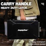 CampingFlame 3-Burner Propane Camping Stove - Portable Stove with Adjustable Burners, Wind Guards, Toast Tray, 20,400 BTUs for Camping, Tailgating, BBQ, Picnics