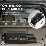 Royal Gourmet PD3001 3-Burner Propane Gas Griddle with Collapsible Stand, 23-Inch Portable Griddle with Side Table & 314 Sq. In. Cooking Area for Camping, Tailgating, Backyard & Patio, Black