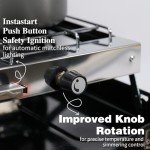 CampingFlame 3-Burner Propane Camping Stove - Portable Stove with Adjustable Burners, Wind Guards, Toast Tray, 20,400 BTUs for Camping, Tailgating, BBQ, Picnics