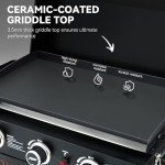 Royal Gourmet PD3001 3-Burner Propane Gas Griddle with Collapsible Stand, 23-Inch Portable Griddle with Side Table & 314 Sq. In. Cooking Area for Camping, Tailgating, Backyard & Patio, Black