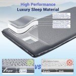 Elegear Self Inflating Camping Sleeping Pad, 3.1'' Ultra Thick Memory Foam Camping Pad with Pillow & Embossed Surface Design, 20s Fast Inflating Insulated Sleeping Pad for Camping/Travel/Tent/Car